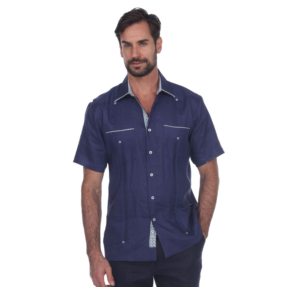 Short Sleeve Chacabana with pocket piping|On sale today!